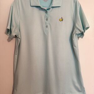 Masters Light Blue Checkered Polo Shirt